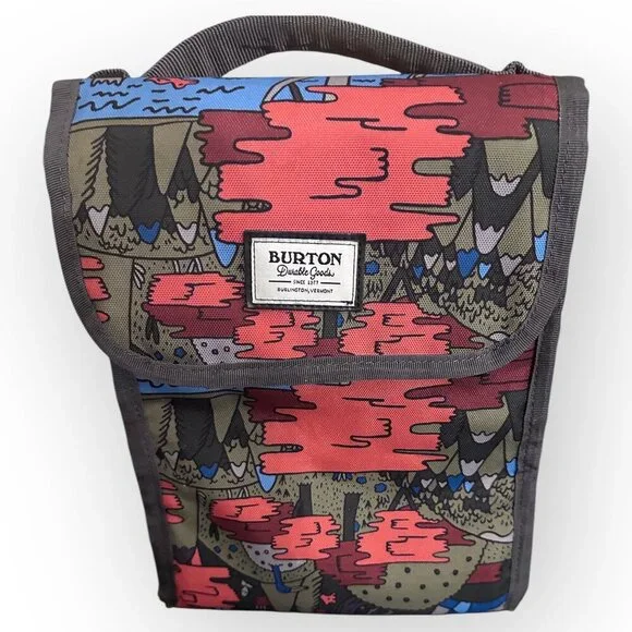 Burton Snowboards Insulated Lunch Bag Forest Print - Small Puncture on Interior - Picture 12 of 16